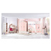 Domčeková posteľ 90x200 s úľožným priestorom boom - breza/ružová
