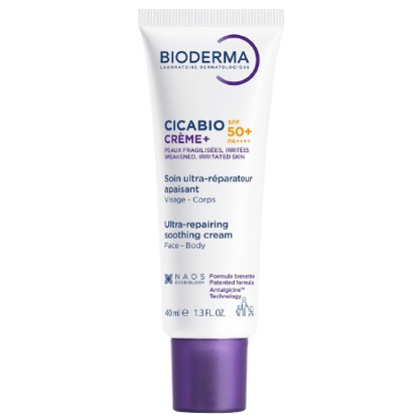 BIODERMA Cicabio Krém+ SPF 50+ upokojujúci a regeneračný krém 40 ml