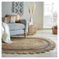 Kusový koberec Grace Jute Natural/Grey ovál - 120x170 ovál cm Flair Rugs koberce