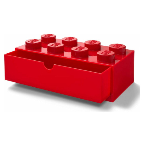 LEGO® stolný box 8 so zásuvkou - červená