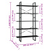 vidaXL 5-poschodová knižnica čierna 100x30x175 cm borovicové drevo