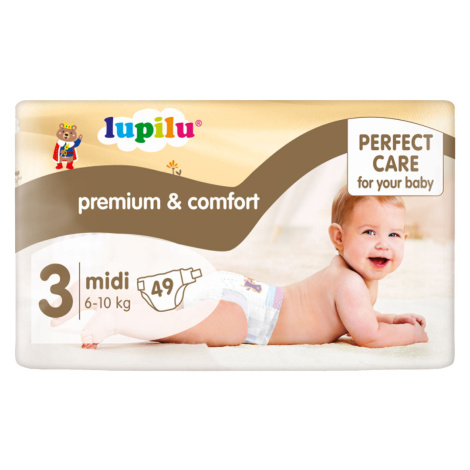 lupilu® Detské plienky premium Midi 3, 49 kusov