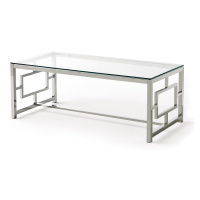 Estila Chrómový dizajnový konferenčný stolík Adorno zo skla a kovu 120cm