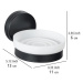 Čierno-biela nástenná nádobka na mydlo Wenko Static-Loc® Plus