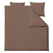 Hnedé predĺžené obliečky na dvojlôžko z bavlneného perkálu 200x220 cm Crisp – Södahl