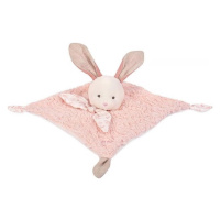 Doudou Plyšový zajačik s ružovou dečkou z BIO bavlny 25 cm