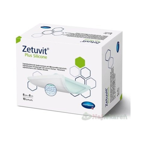 ZETUVIT Plus Silicone kompres sterilný (8x8cm) 10ks