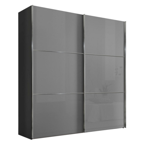 Moderano ŠAT. SKRIŇA S POSUV. DVERAMI, svetlosivá, tmavosivá, 225/222/68 cm