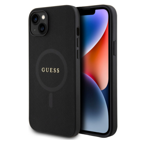 Guess PU Saffiano MagSafe Zadný Kryt pre iPhone 15 Black