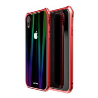 Luphie Aurora Snaps Magnetic Aluminium Hard Case Glass Red/Black pro iPhone XR