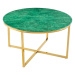 LuxD Dizajnový konferenčný stolík Latrisha 80 cm vzor zelená imitácia mramora