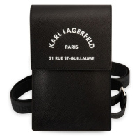 Karl Lagerfeld Saffiano Rue Saint Guillaume Wallet Phone Bag Black