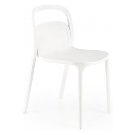 Stohovateľná jedálenská stolička K490 Biela,Stohovateľná jedálenská stolička K490 Biela Halmar