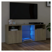 vidaXL TV skrinka s LED svetlami dub sonoma 120x30x50 cm