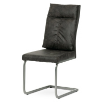 AUTRONIC DCH-459 GREY3 Jedálenská stolička, sivá látka v dekore vintage kože, kovová podnož, brú