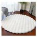 Biely umývateľný okrúhly koberec ø 80 cm Bubble White – Mila Home