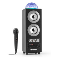 Auna DiscoStar Silver, prenosný 2.1 bluetooth reproduktor, USB, akumulátor, LED, mikrofón