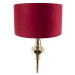 Stolová lampa v štýle art deco so zamatovým odtieňom červená 35 cm - Diverso