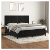 vidaXL Posteľný rám boxspring s matracom čierny 200x200 cm zamat