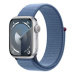 APPLE WATCH SERIES 9 GPS 41MM SILVER ALUMINIUM CASE WITH WINTER BLUE SPORT LOOP, MR923QC/A