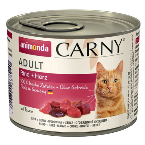 Animonda CARNY® cat Adult hovädzie a morčacie srdiečka, konzervy pre mačky  6x200g