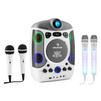 Auna Set: karaoke systém Kara Projectura, biely + dva mikrofóny Kara Dazzl, LED podsvietenie