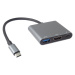 PremiumCord Adaptér USB-C na HDMI + USB3.0 + PD, rozlíšenie 4K a FULL HD 1080p