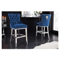 Chesterfield barová stolička FRIXON Dekorhome Modrá,Chesterfield barová stolička FRIXON Dekorhom