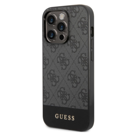 Plastové puzdro Guess na Apple iPhone 14 Pro GUHCP14LG4GLGR 4G Stripe sivé