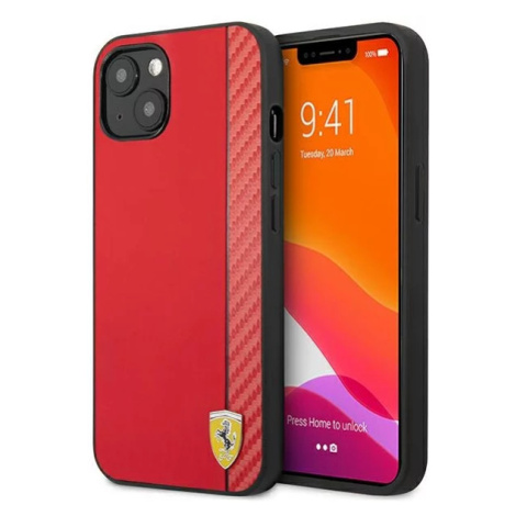 Kryt Ferrari FESAXHCP13SRE iPhone 13 mini 5,4" red hardcase On Track Carbon Stripe (FESAXHCP13SR