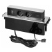 Výsuvný nábytkový box OR-GM-9016(GS)/BG, Schuko, 2xUSB (A), HDMI, čierno-strieborný (ORNO)