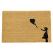 Rohožka z prírodného kokosového vlákna Artsy Doormats Girl with a Balloon Graffiti, 40 x 60 cm