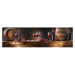 Obraz na plátne Panoráma, Wood &amp; Wine Red, 158x46cm