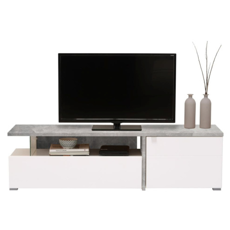 Televízny stolík drago - beton/biela