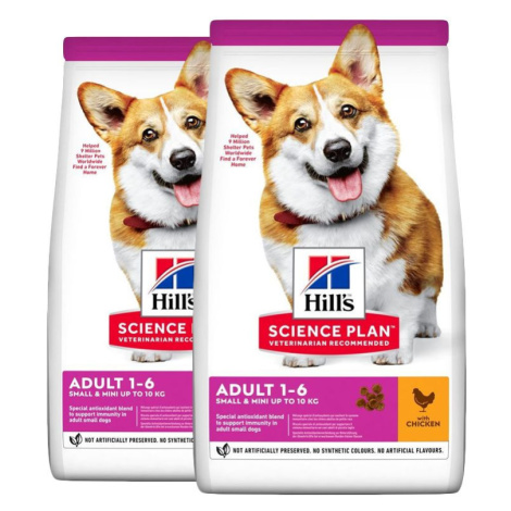 Hill's Science Plan granule pre dospelých psov malých plemien s kuracím 2 x 10 kg