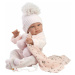 Llorens 84338 NEW BORN DIEVČATKO- realistická bábika bábätko s celovinylovým telom - 43 cm