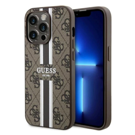 Kryt Guess iPhone 14 Pro Max 6.7" brown hardcase 4G Printed Stripes MagSafe (GUHMP14XP4RPSW)
