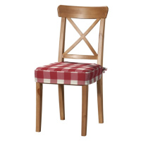 Dekoria Sedák na stoličku Ingolf, červeno-biele veľké káro, návlek na stoličku Inglof, Quadro, 1