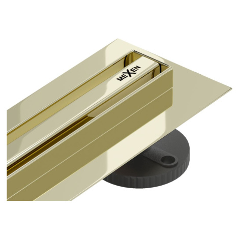 MEXEN - Flat 360° Slim podlahový žľab 130 cm, zlatá 1541130