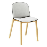 INFINITI - Čalúnená stolička RELIEF s drevenou podnožou