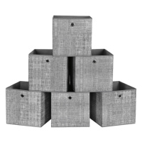 Sconto Úložné boxy FLAT 2 sivá, 6 kusov