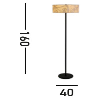 Stojacia lampa Isla, Ø 40 cm, hnedá, béžová, bambus, oceľ