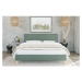 Zelená čalúnená dvojlôžková posteľ s roštom 200x200 cm Tina – Ropez