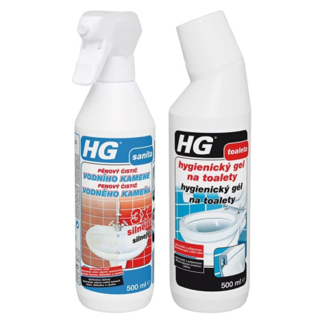 Akčný balíček HG penový čistič vodného kameňa 3x silnejší HGPCVK3 a HG hygienický gél na toalety