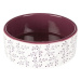 Trixie Bowl, flower motif, ceramic, 0.8 l/ř 16 cm, white/berry