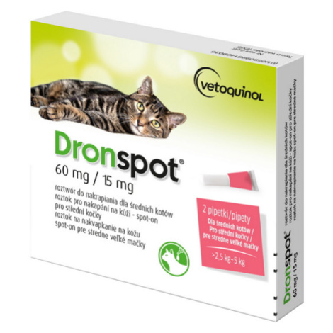 Dronspot pipeta na odčervenie pre stredne veľké mačky 2x0,7ml