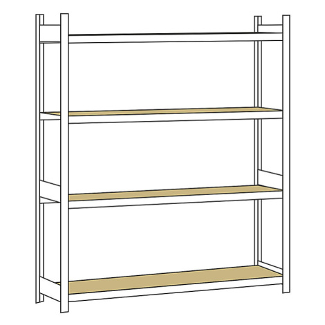 Regál s veľkým rozpätím, s drevotrieskovou doskou, výška 2500 mm SCHULTE
