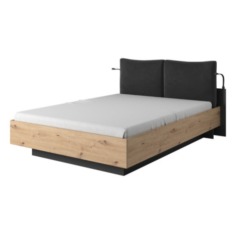 Drevená posteľ Dario 160x200 dub artisan, antracit