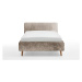 Béžová čalúnená dvojlôžková posteľ s úložným priestorom s roštom 140x200 cm Mattis - Meise Möbel