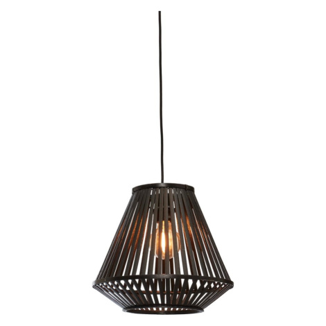 Čierne závesné svietidlo s bambusovým tienidlom ø 30 cm Merapi – Good&amp;Mojo Good&Mojo